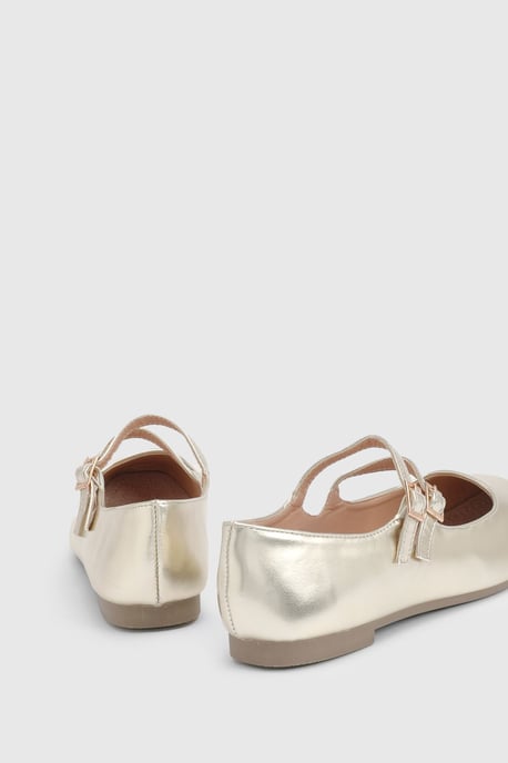 Shirley Faux Patent Leather Double Buckle Flat Ballerinas - Image 4