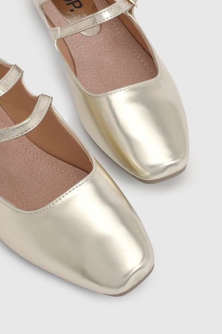 Shirley Faux Patent Leather Double Buckle Flat Ballerinas - Image 5