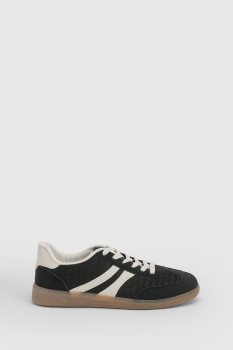 Jackie Faux Suede Striped Lace Up Trainers - Image 2