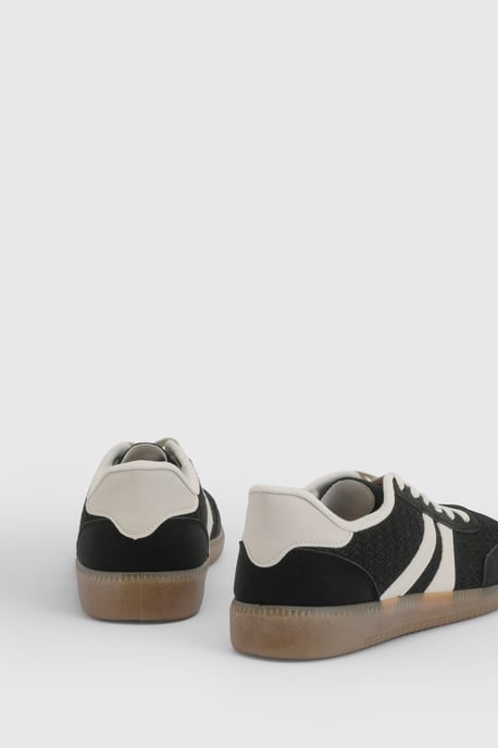 Jackie Faux Suede Striped Lace Up Trainers - Image 3