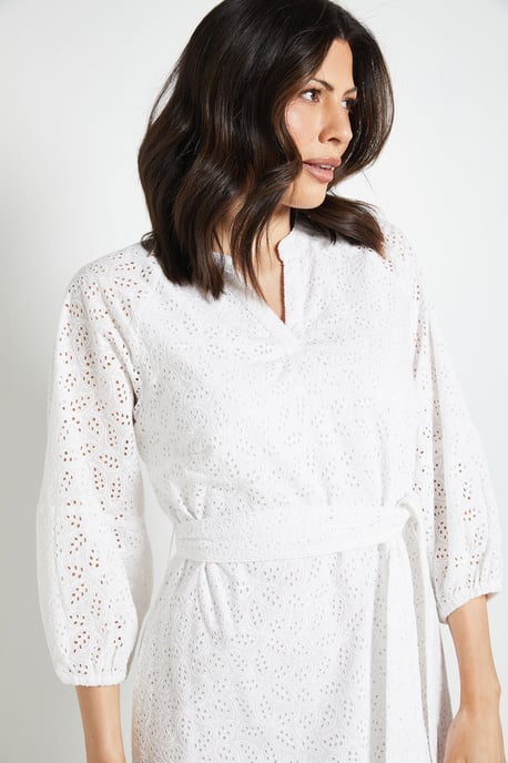 Broderie Puff Sleeve Midi Dress - Image 2