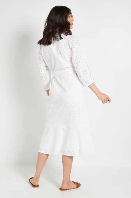 Broderie Puff Sleeve Midi Dress - Image 3