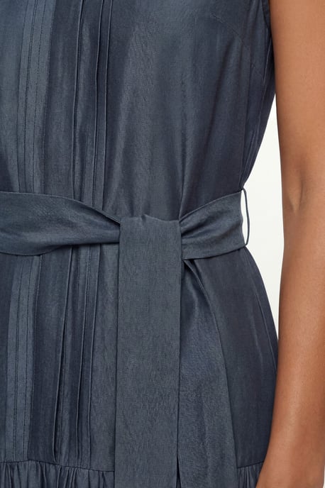 Petite Denim Look Drop Waist Midi Dress - Image 2