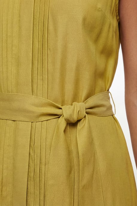 Petite Denim Look Drop Waist Midi Dress - Image 2