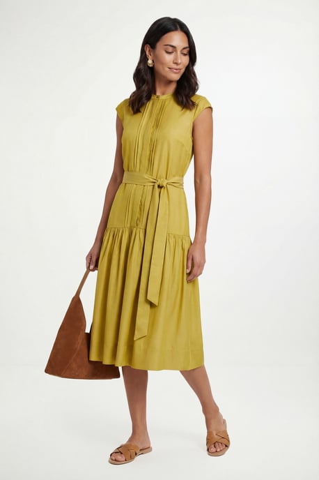 Petite Denim Look Drop Waist Midi Dress - Image 3