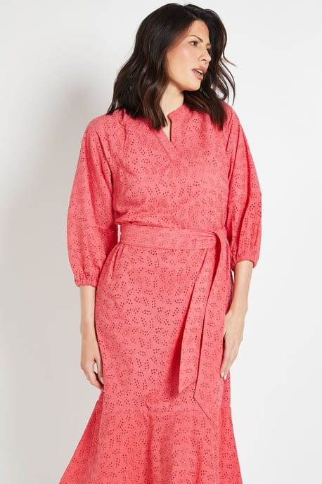Broderie Puff Sleeve Midi Dress - Image 2