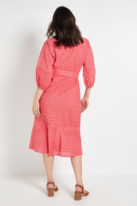 Broderie Puff Sleeve Midi Dress - Image 3