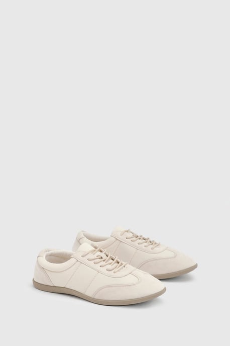 Tracey Faux Suede Flat Lace Up Trainers - Image 3