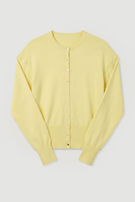 Viscose Blend Knit Balloon Sleeve Cardigan - Image 2