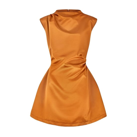 Women's Odd Muse Om The Ultimate Muse Satin Straight Neck Mini Dress in Bronze - Image 4