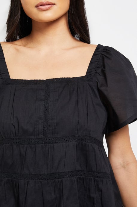 Petite Lace Insert Angel Sleeve Top - Image 4