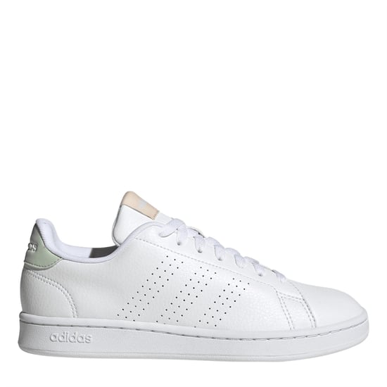 Women's adidas Advantage Lace Up Low Top Sneakers in .White/ White - Image 1