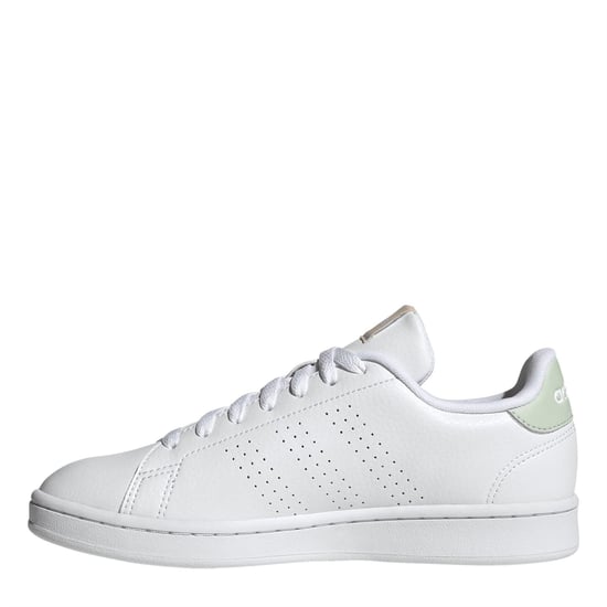 Women's adidas Advantage Lace Up Low Top Sneakers in .White/ White - Image 2