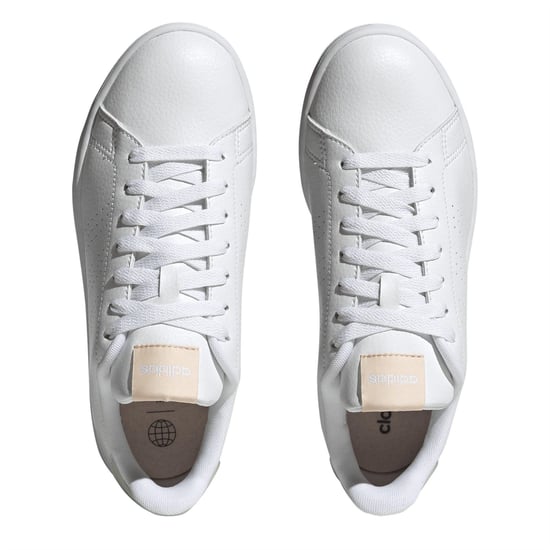 Women's adidas Advantage Lace Up Low Top Sneakers in .White/ White - Image 5