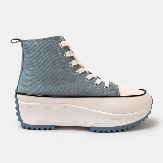 Women's Firetrap Platform Hi Top Ladies Trainers in Blue - Image 1