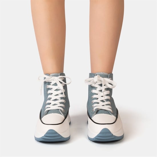 Women's Firetrap Platform Hi Top Ladies Trainers in Blue - Image 3