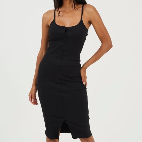 Women's Brave Soul Spaghetti Strap Sleeveless Midi Dress in Black - Image 1