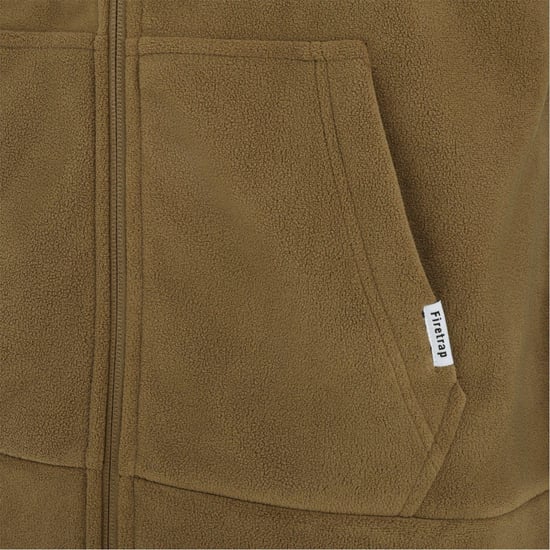 Men's Firetrap Micro Fleece Jacket in Khaki - Image 4