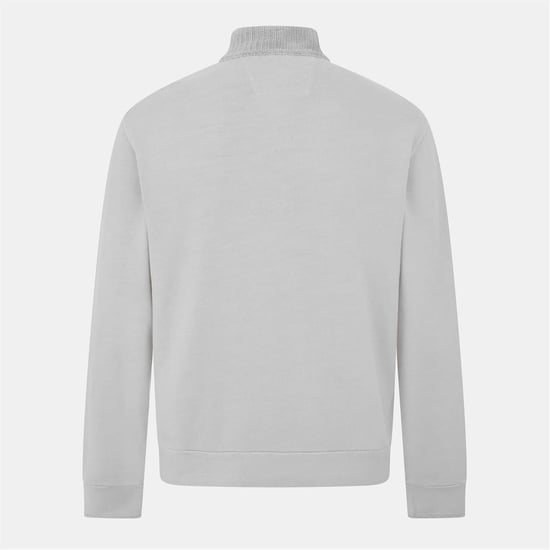 Men's C.P. Company Polo Collar Sweatshirt in London Fog 331 - Image 2