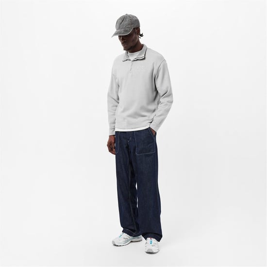 Men's C.P. Company Polo Collar Sweatshirt in London Fog 331 - Image 6