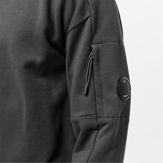 Men's C.P. Company Lens Quarter Zip Fleece Top in Dark Shadow 978 - Image 4