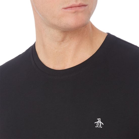 Men's Original Penguin Point Embroidered T-Shirt in Black - Image 3