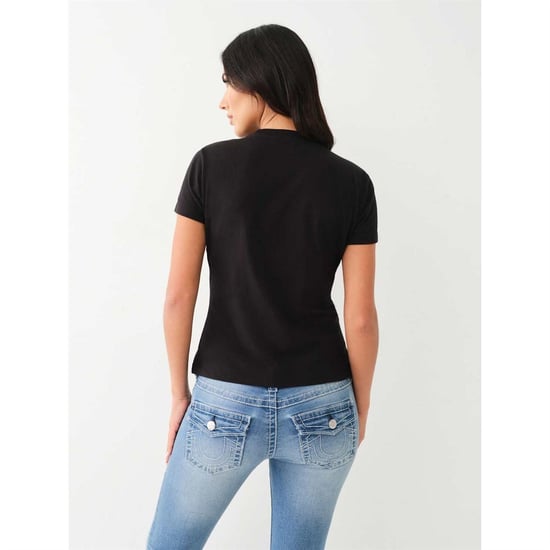 Women's True Religion Slm Crw Neck T in Jet Black - Image 2
