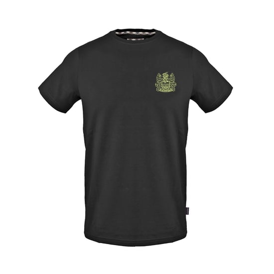Men's Aquascutum Crew Neck Short Sleeve Regular Fit T-Shirt in Black - Image 1