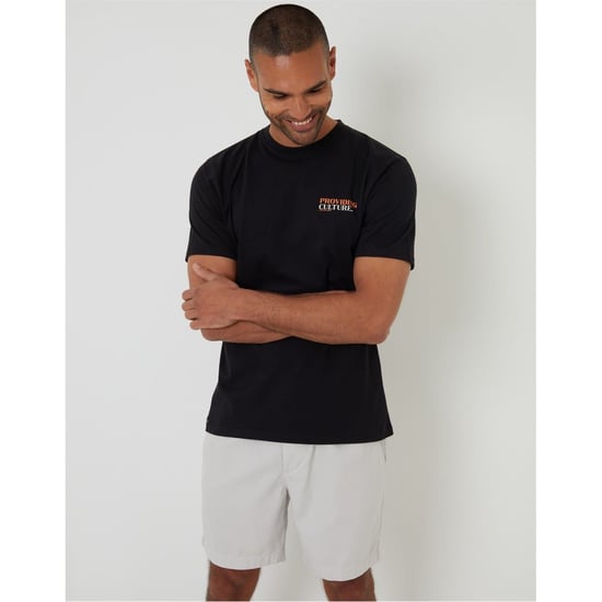 Men's Threadbare Regular Fit Lettering Crew Neck T-Shirt in Black - Image 3