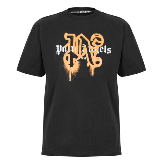Men's Palm Angels Palm Roma Mono Tee in Black Orange - Image 1