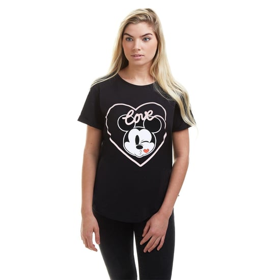 Women's Disney Mickey Mouse Rolled Cuff T-Shirt in Black - Image 1