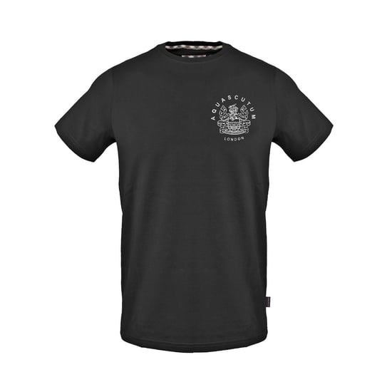 Men's Aquascutum Regular Fit Crew Neck Short Sleeve T-Shirt in Black - Image 1