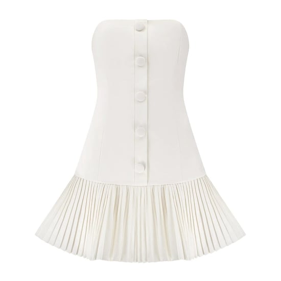 Women's Odd Muse The Ultimate Muse Button Up Strapless Mini Dress in White - Image 4