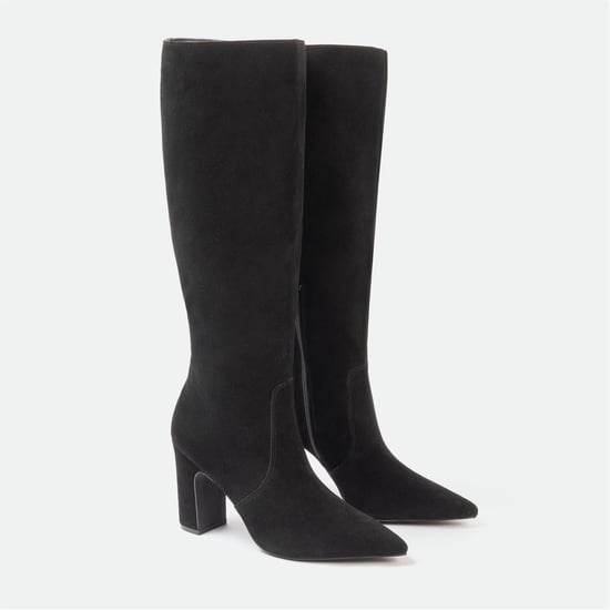 Women's I Saw It First Saw It First Knee High Suede Boots Woman in Black - Image 3