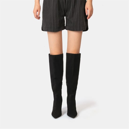 Women's I Saw It First Saw It First Knee High Suede Boots Woman in Black - Image 6