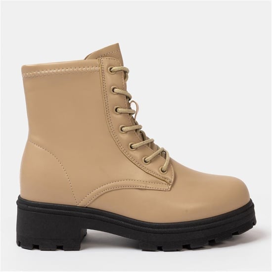 Women's I Saw It First Saw It First Biker Ankle Boots in Camel - Image 1