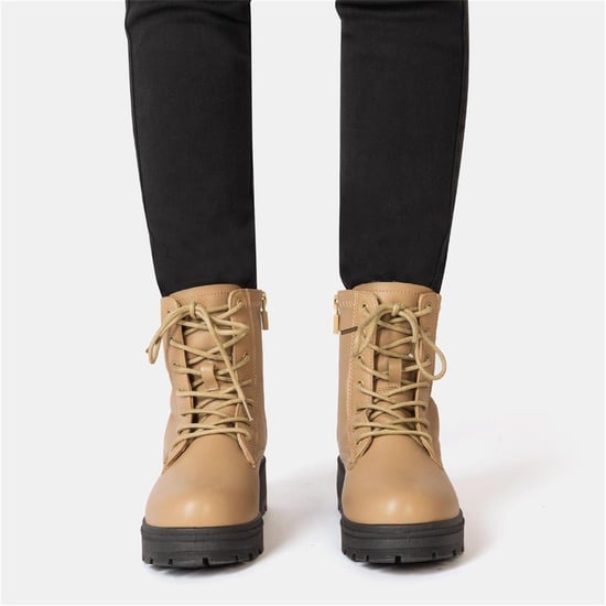 Women's I Saw It First Saw It First Biker Ankle Boots in Camel - Image 3