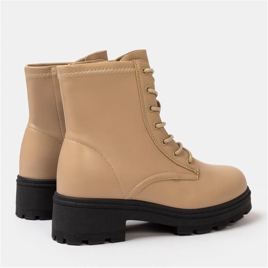 Women's I Saw It First Saw It First Biker Ankle Boots in Camel - Image 4