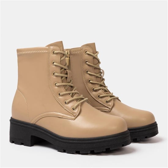 Women's I Saw It First Saw It First Biker Ankle Boots in Camel - Image 5