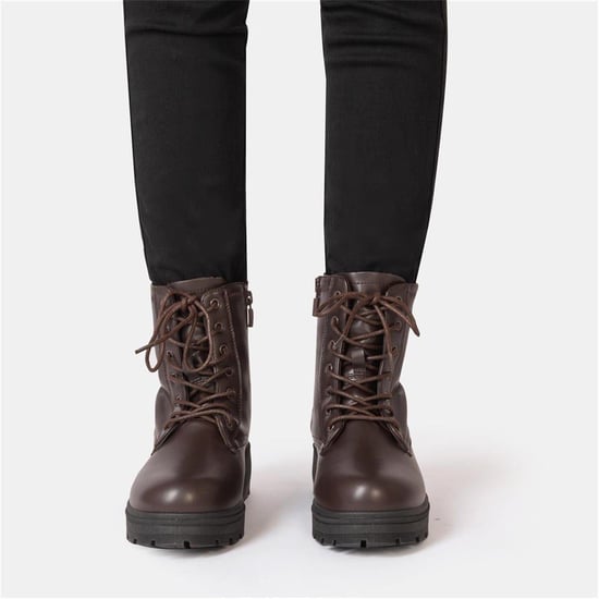 Women's I Saw It First Saw It First Biker Ankle Boots in Dk Chocolate - Image 3