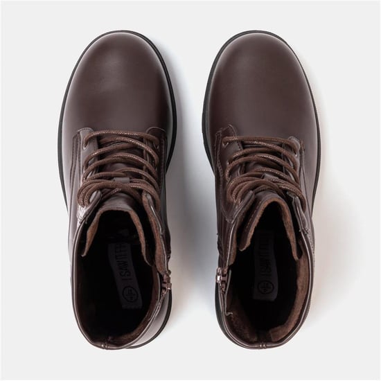Women's I Saw It First Saw It First Biker Ankle Boots in Dk Chocolate - Image 6