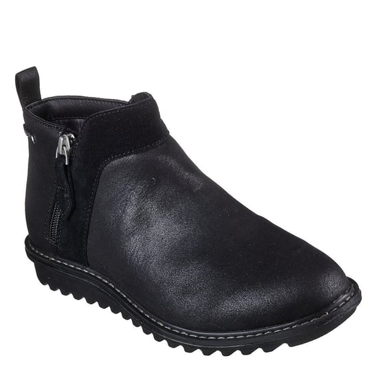 Women's Skechers Arch Fit Ankle Boots with Side Zipper in Black/Black - Image 1