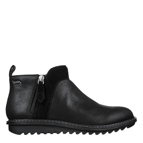 Women's Skechers Arch Fit Ankle Boots with Side Zipper in Black/Black - Image 3