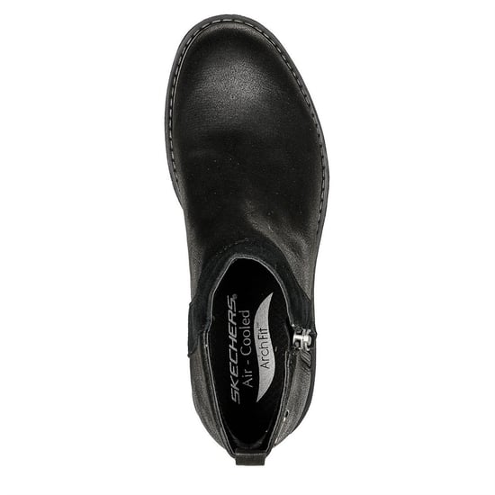 Women's Skechers Arch Fit Ankle Boots with Side Zipper in Black/Black - Image 5