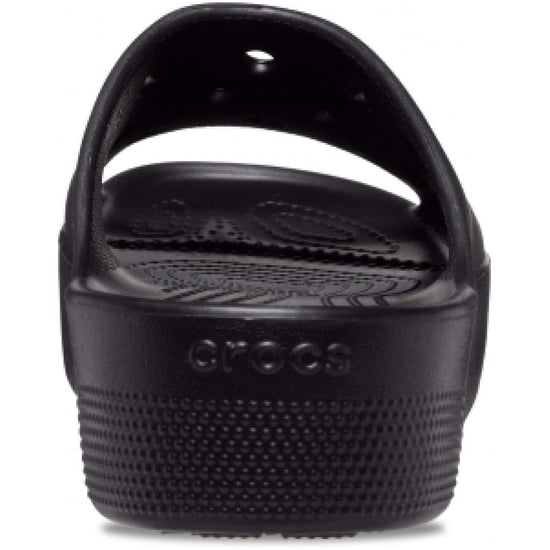 Women's Crocs Baya Platform Open Toe Slides in Black - Image 3