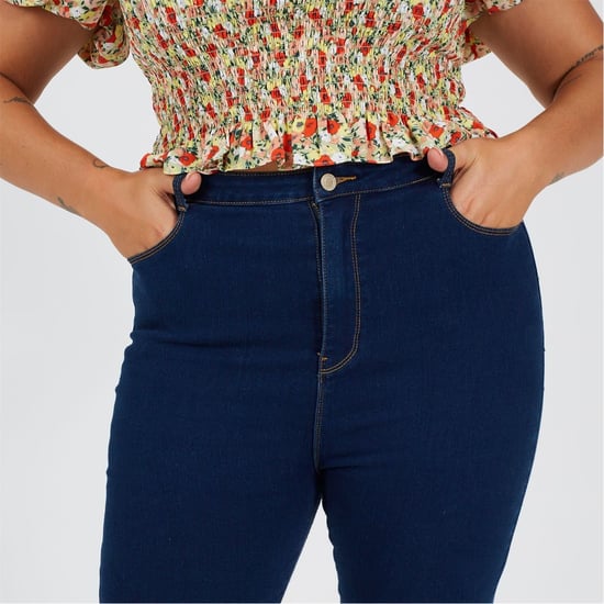 Women's Brave Soul High Rise Skinny Fit Jeans in Mid Blue - Image 3
