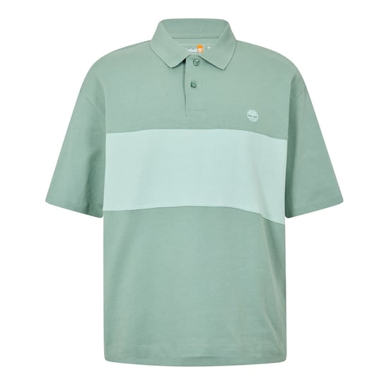 Men's Timberland Color Block Logo Collared Neck Rugby T Shirt in Green Bay-Cameo - Image 1