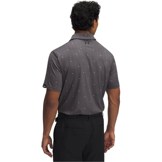 Men's Under Armour Printed Short Sleeve Performance Polo Shirt in .Grey - Image 2