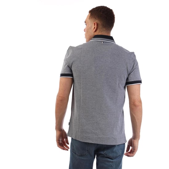 Men's Boss Collared Neck Short Sleeve Polo Shirt in Dark Blue - Image 3
