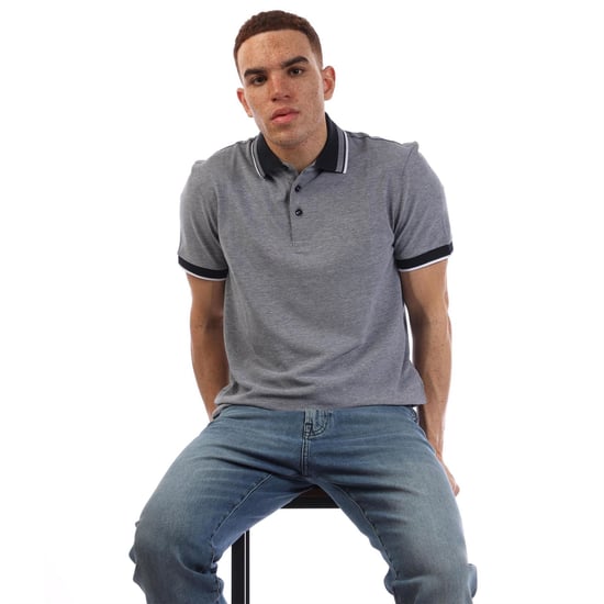 Men's Boss Collared Neck Short Sleeve Polo Shirt in Dark Blue - Image 4